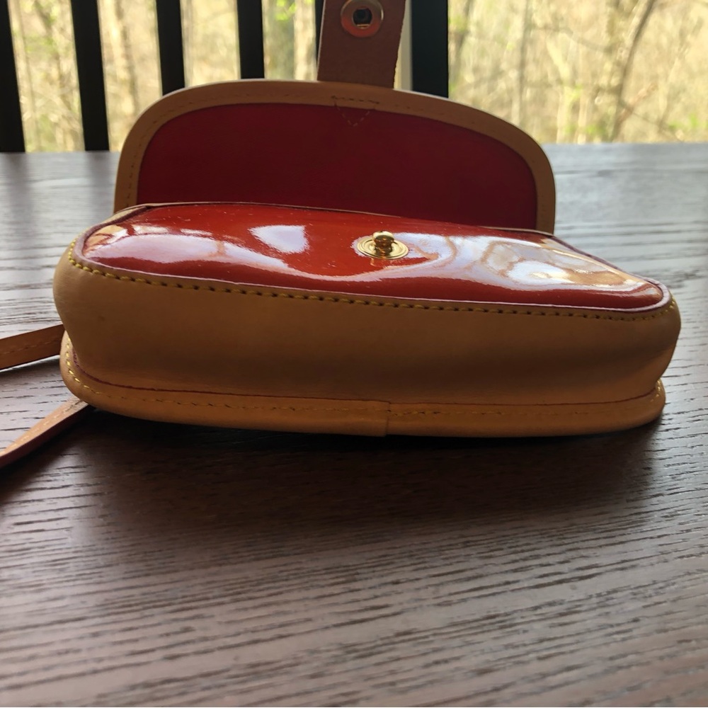 Dooney & Bourke Orange Patent Wristlet with Tan Trim - Picture 7 of 7